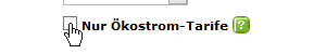 Möchten Sie nur Ökostrom-Tarife?